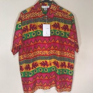 NWT VTG Oscar de la Renta Expressions Silk Shirt